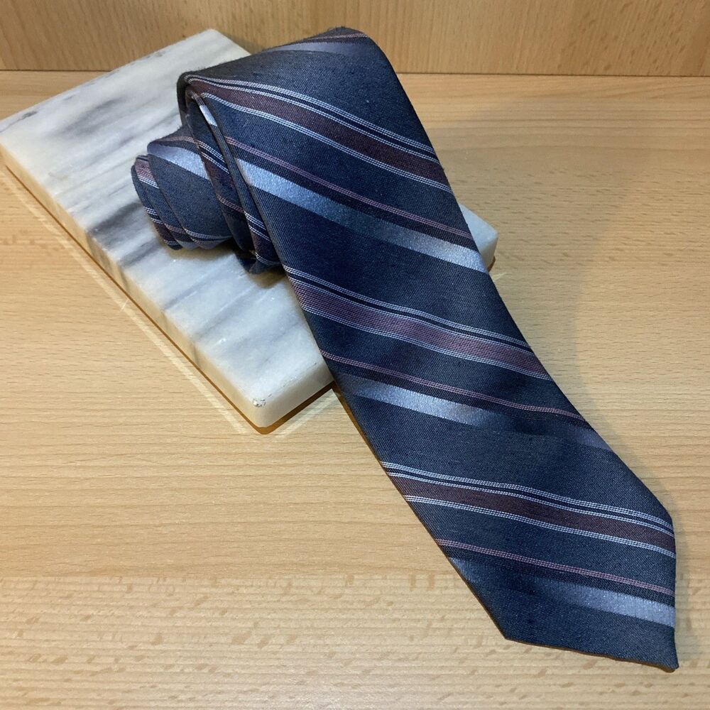 Vintage Kenny Rogers Western Collection Blue Striped Tie